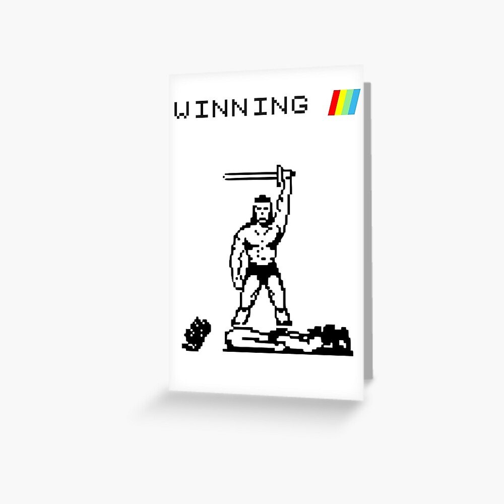Barbarian - Winning - ZX Spectrum Computer Game Art - Greeting Card