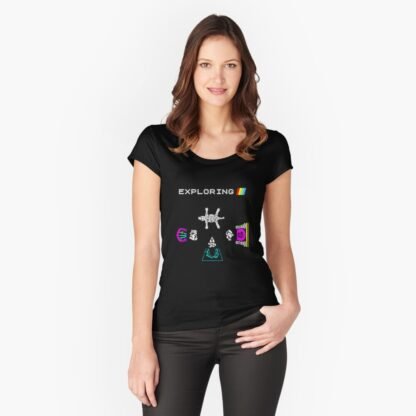 Atic Atac - Exploring - ZX Spectrum Computer Game Art - Atic Atac,Fitted Scoop T-Shirt