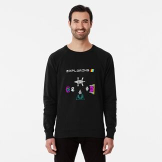Atic Atac - Exploring - ZX Spectrum Computer Game Art - Lightweight Sweatshirt