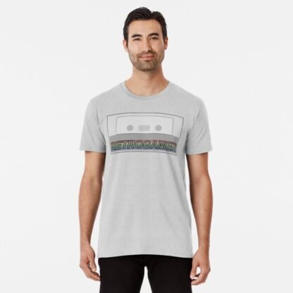 Retrogamer ZX Spectrum +2 Cassette Tape Computer Game Art - Premium T-Shirt