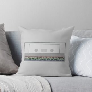 Retrogamer ZX Spectrum +2 Cassette Tape Computer Game Art - Throw Pillow