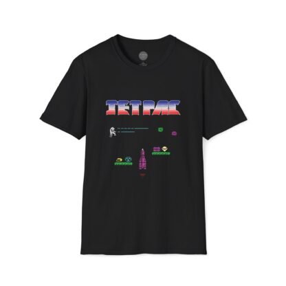 Jet Pac - With Logo - ZX Spectrum Computer Game Art T-Shirt