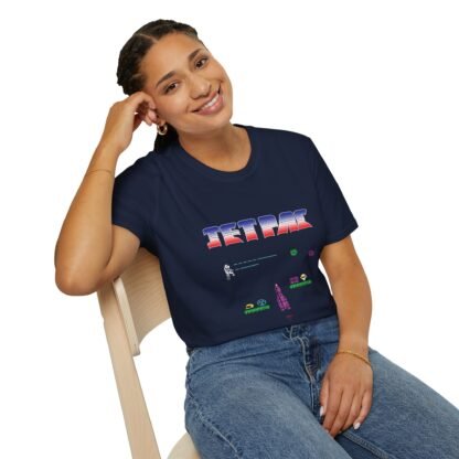 Jet Pac - With Logo - ZX Spectrum Computer Game Art T-Shirt - Image 9