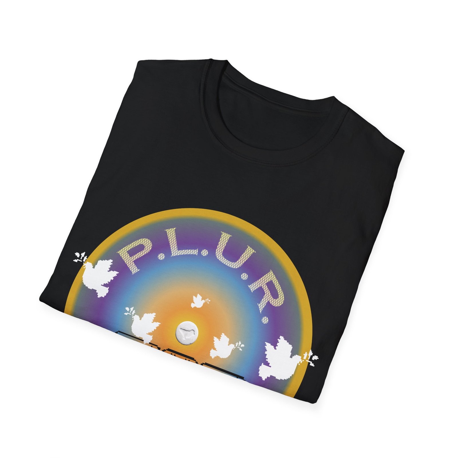 P.L.U.R. Dove Pixel Art T-Shirt - Image 2