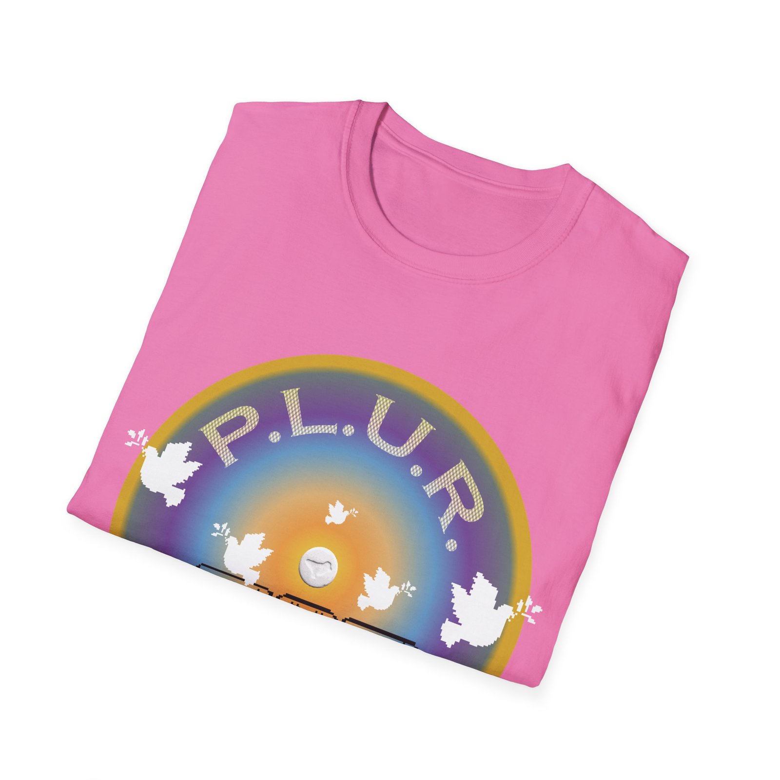 P.L.U.R. Dove Pixel Art T-Shirt - Image 11