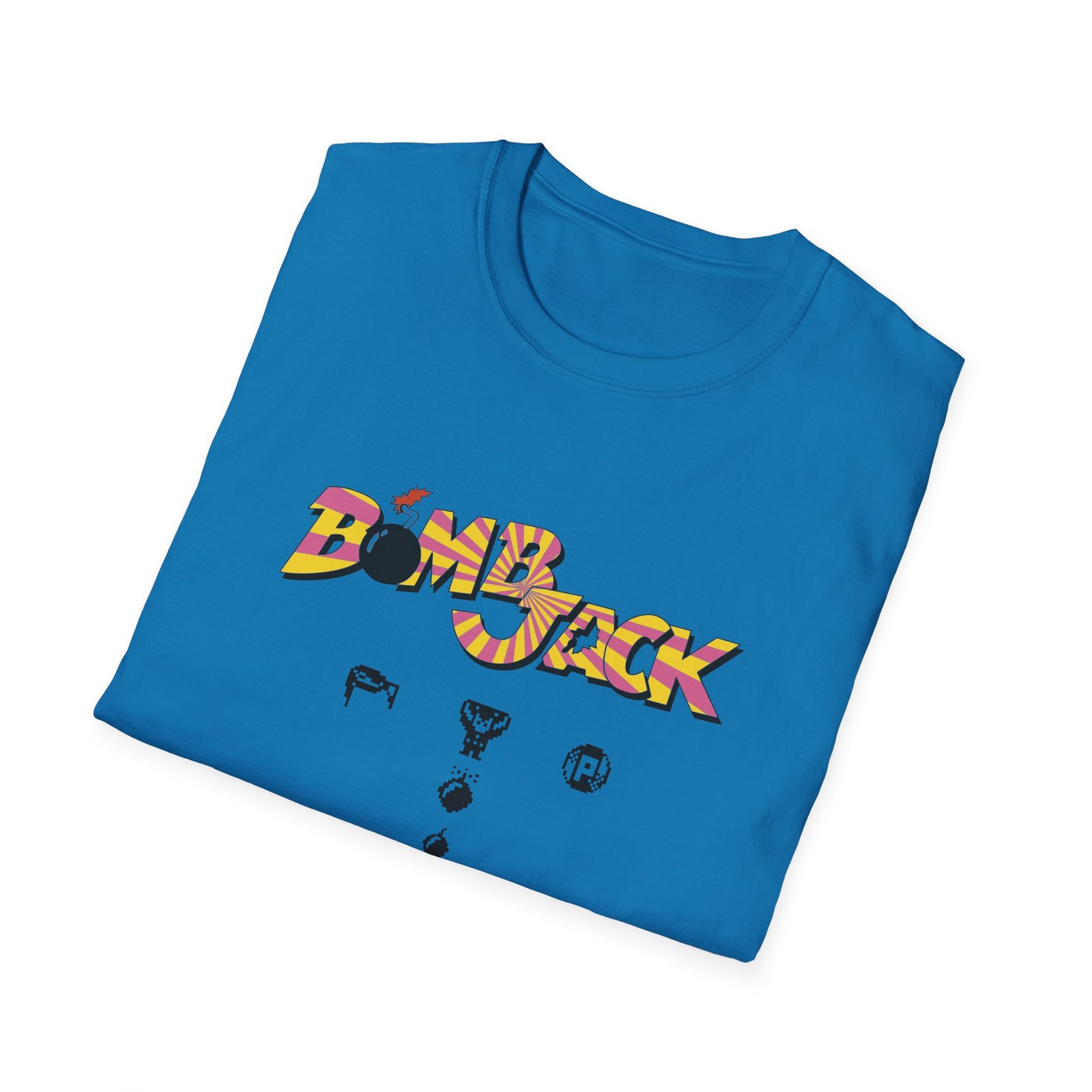 Bomb Jack - With Logo - ZX Spectrum Computer Game Art T-Shirt - Image 16