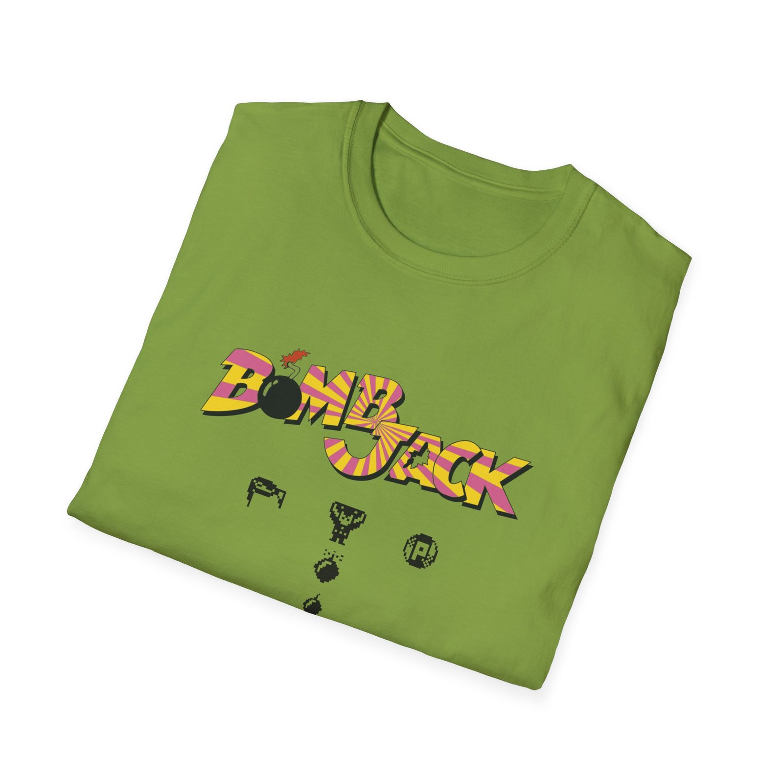 Bomb Jack - With Logo - ZX Spectrum Computer Game Art T-Shirt - Image 8